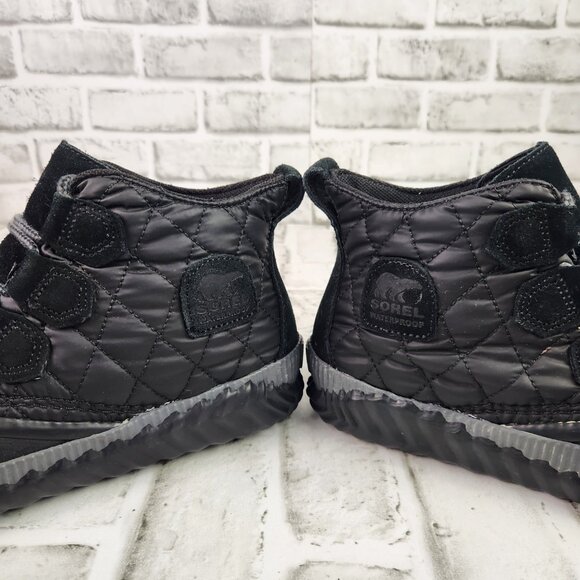 Sorel Out N About Plus Women's Size 9 Black Quilted Waterproof Winter Duck Boots - Picture 4 of 11